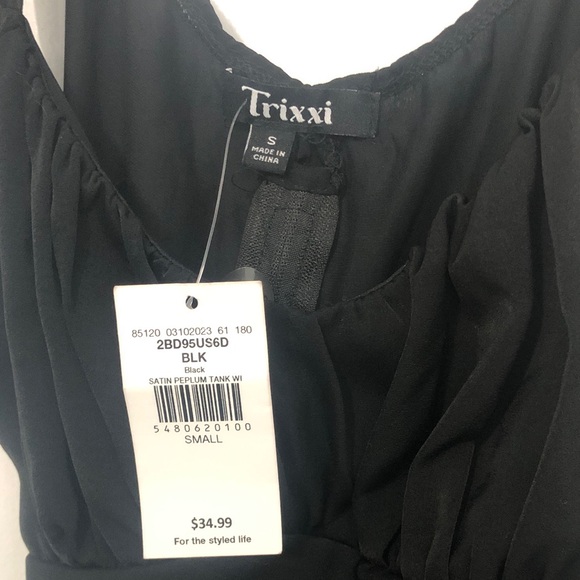 Trixxi Black Sleeveless Blouse with Tie Straps - Picture 2 of 7